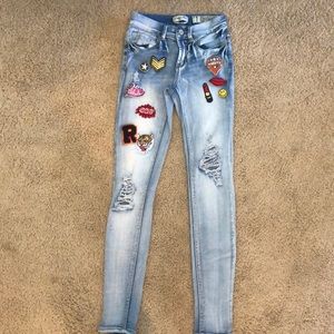 Indigo Rein Light blue ripped faded  skinny jeans